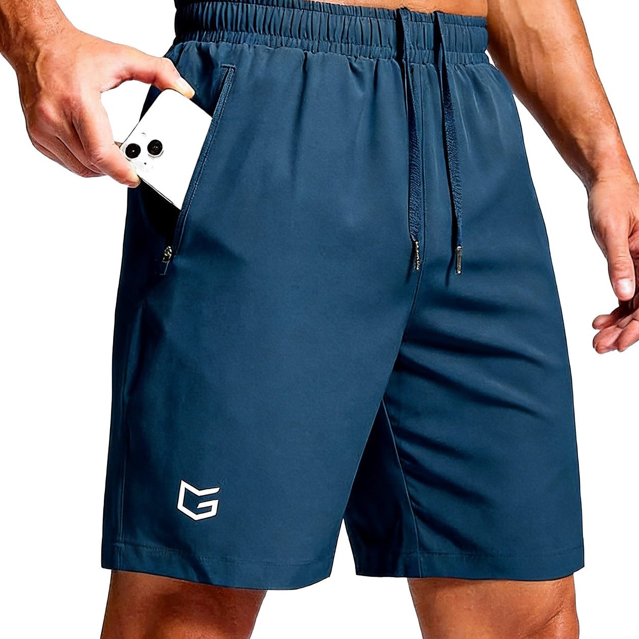 Men's Athletic Running Shorts ✨ Lightweight Quick-Dry Workout Shorts with Zipper Pockets