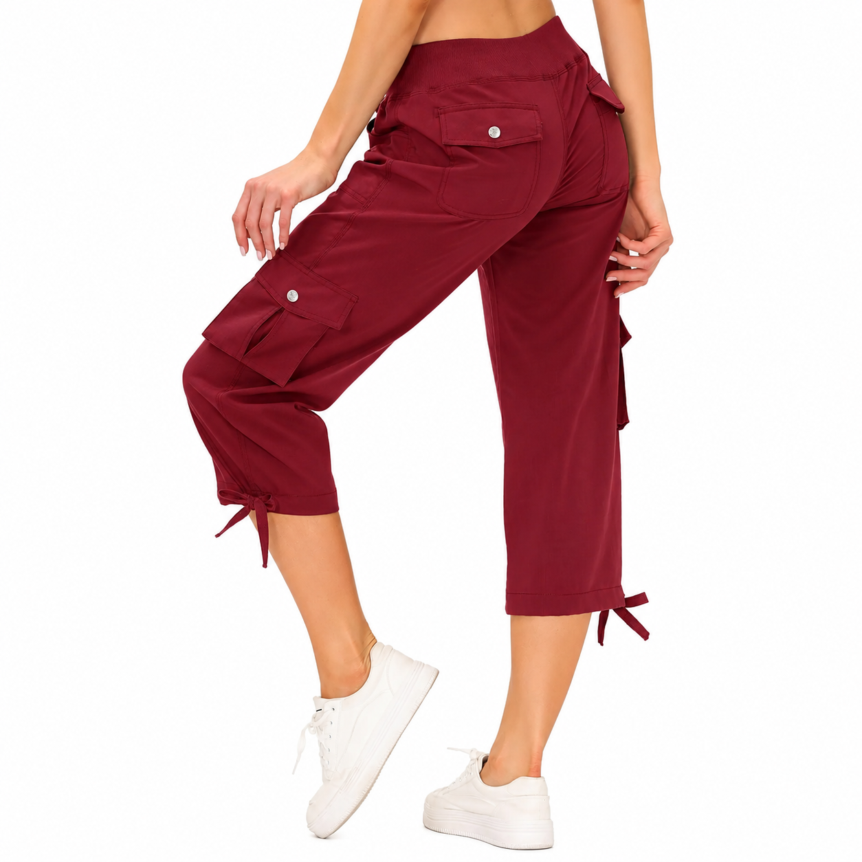 Women's Lightweight Cargo Capri Pants with Pockets – Comfy Casual & Outdoor Pants