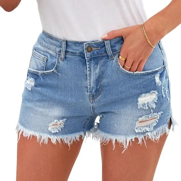 Women's Casual Mid-Rise Denim Shorts ✨ Relaxed Fit Everyday Summer Essential