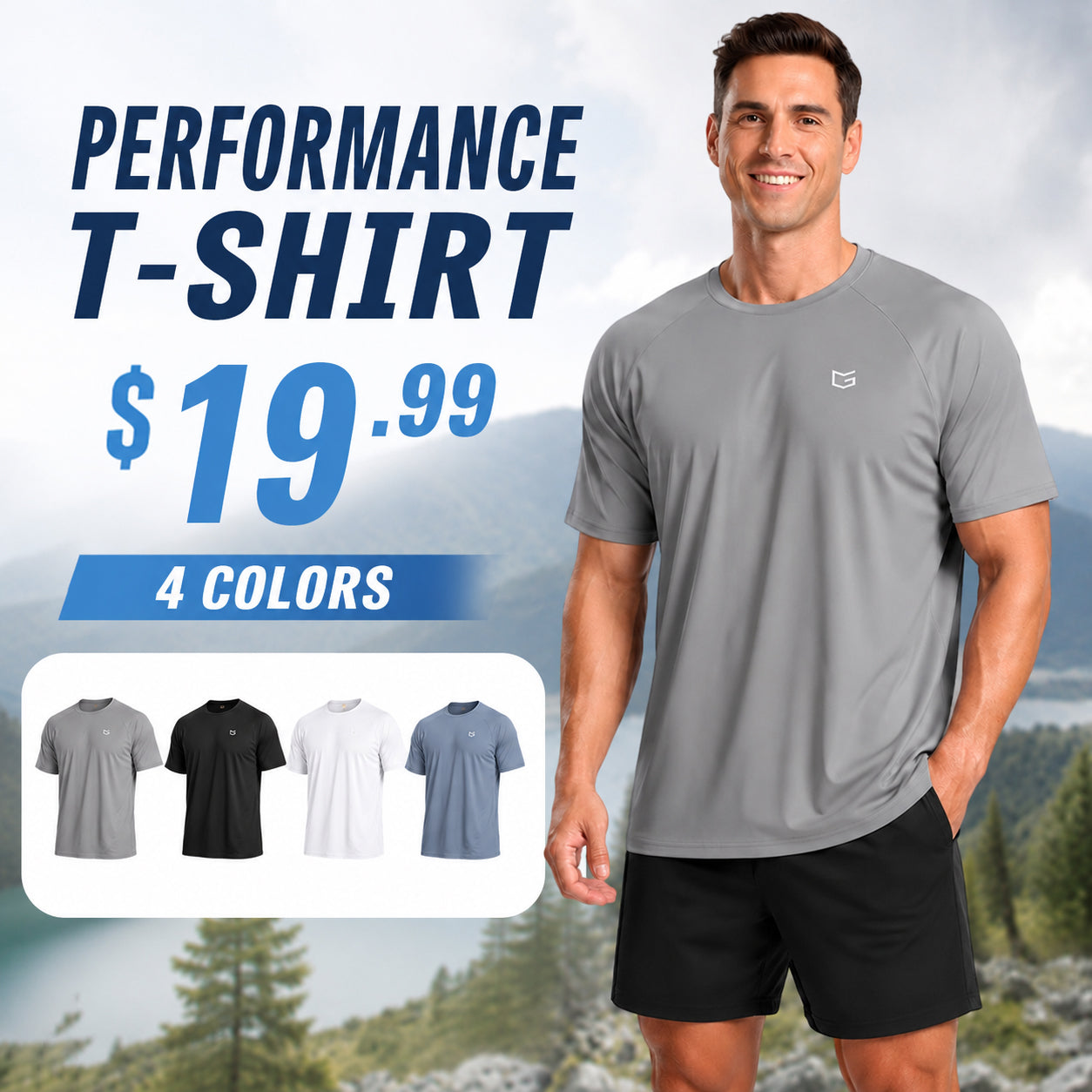 Men's Athletic Workout T-Shirt ✨ Moisture Wicking Cooling Performance Tee for Running & Gym
