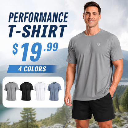 Men's Athletic Workout T-Shirt ✨ Moisture Wicking Cooling Performance Tee for Running & Gym