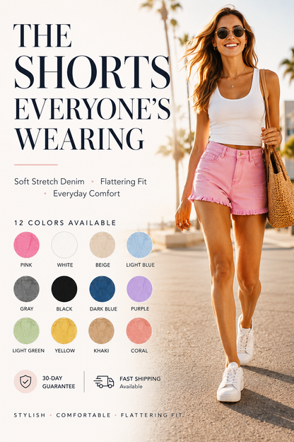Women's Casual Mid-Rise Denim Shorts ✨ Relaxed Fit Everyday Summer Essential