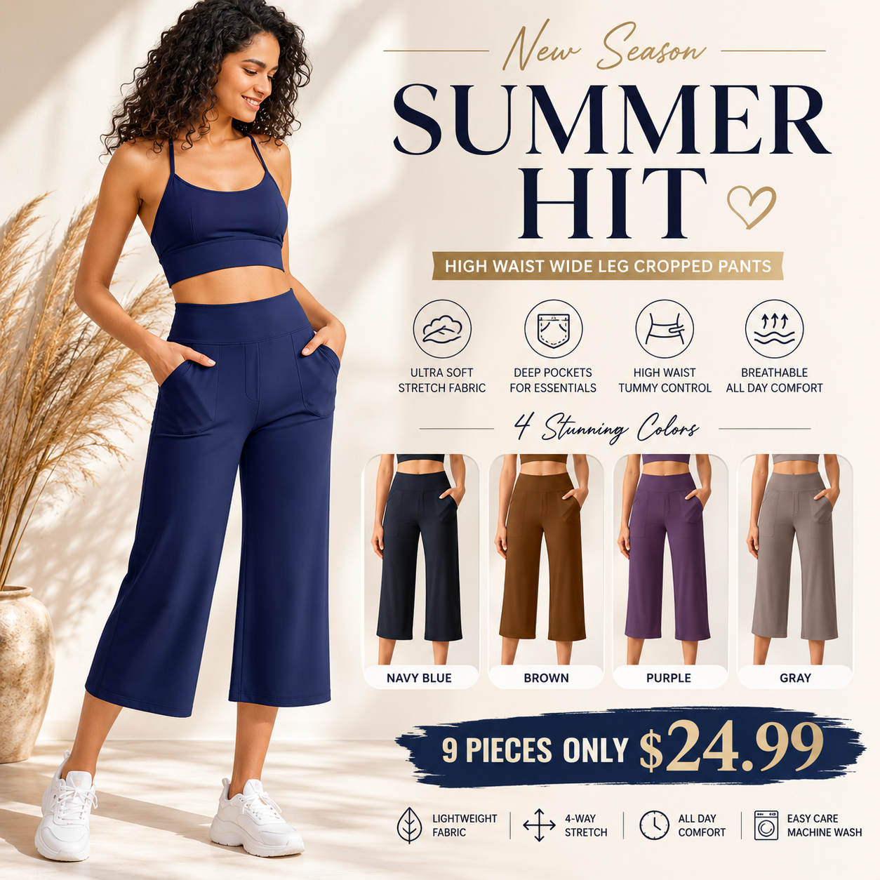 🔥 Once You Try These Capri Yoga Pants, You’ll Want Every Color ✨ High Waisted Comfort Fit with Pockets