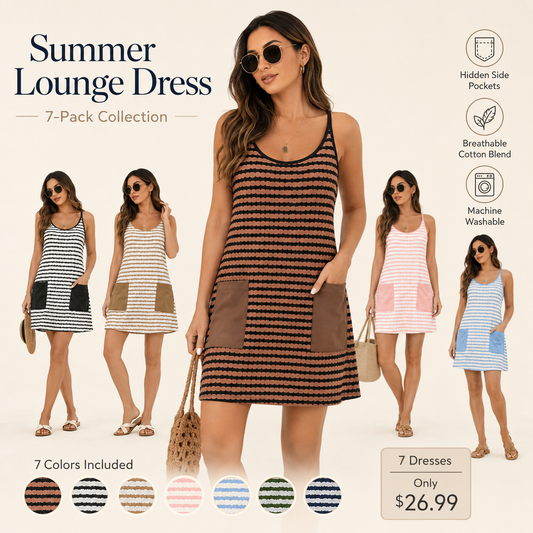 Women's Summer Athletic Mini Dress ✨ Sleeveless Tennis Dress with Built-In Shorts & Pockets