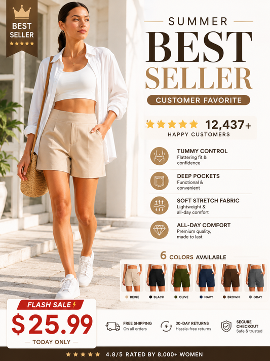Women's High Waisted Athletic Shorts ✨ Running Yoga Workout Shorts with Pockets Casual Summer Activewear