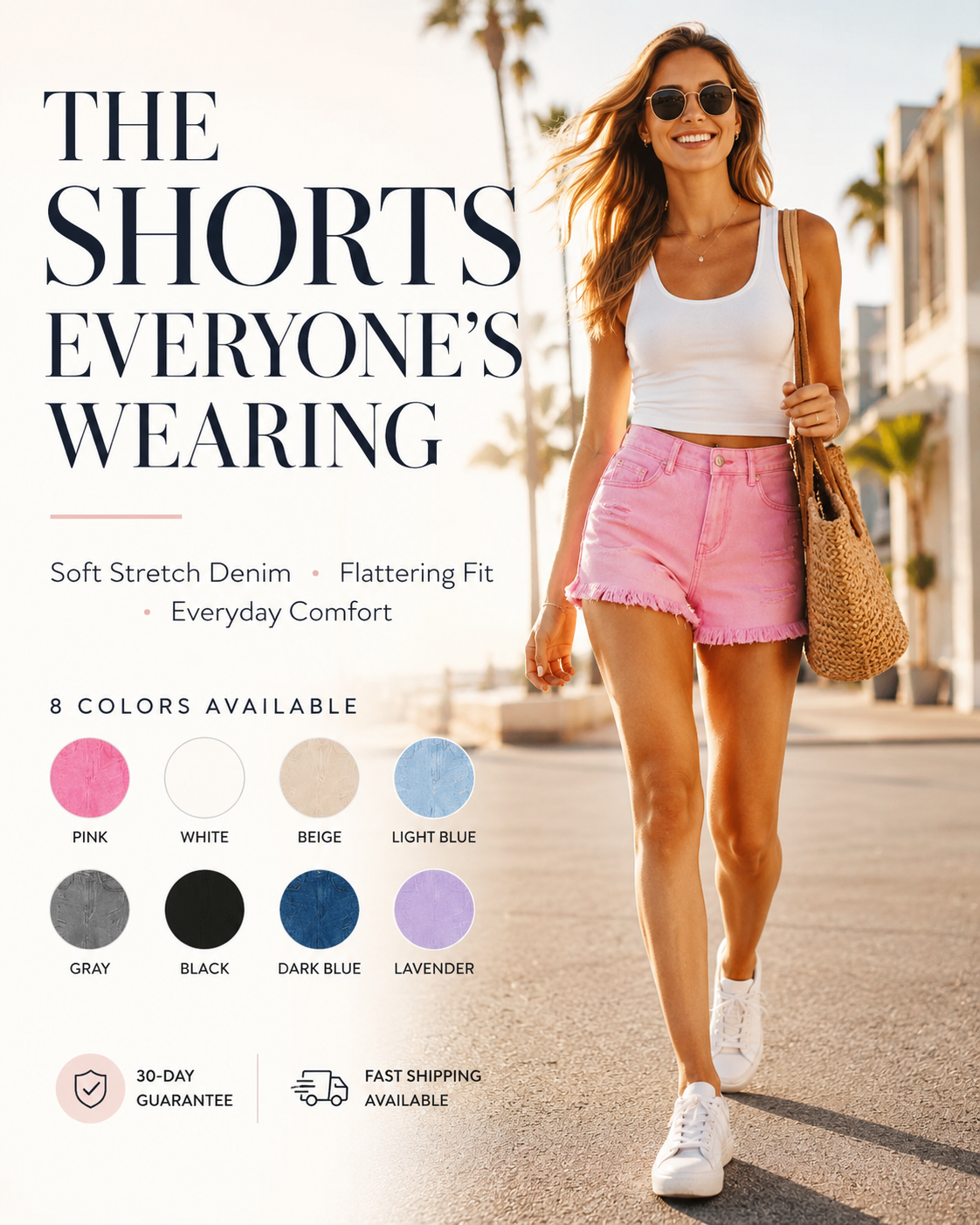 Women's Casual Mid-Rise Denim Shorts ✨ Relaxed Fit Everyday Summer Essential