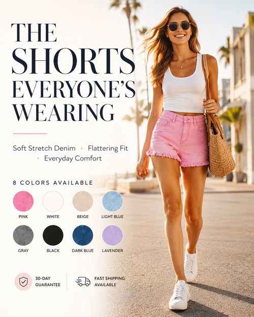 Women's Casual Mid-Rise Denim Shorts ✨ Relaxed Fit Everyday Summer Essential