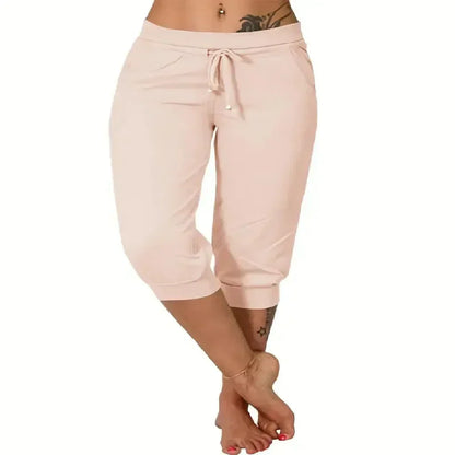 Women's Drawstring Capri Pants ✨ Relaxed Fit Casual Comfort with Pockets