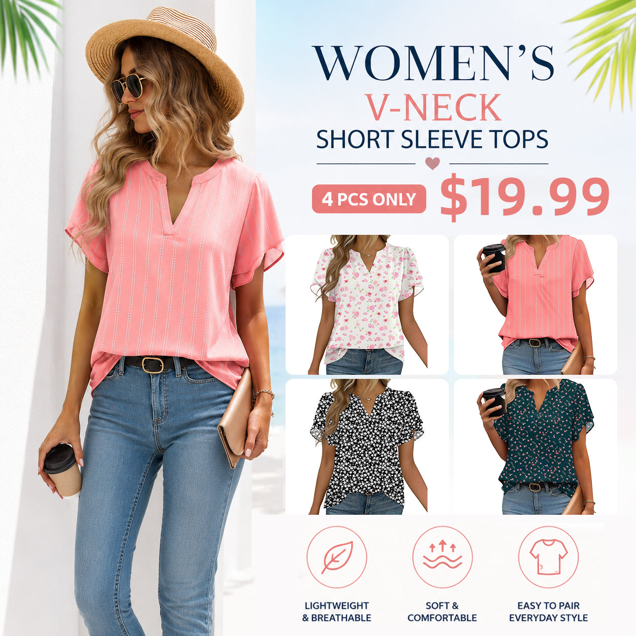 💎 Instantly Elevate Your Look | Elegant V Neck Chiffon Blouse
