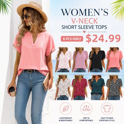 💎 Instantly Elevate Your Look | Elegant V Neck Chiffon Blouse