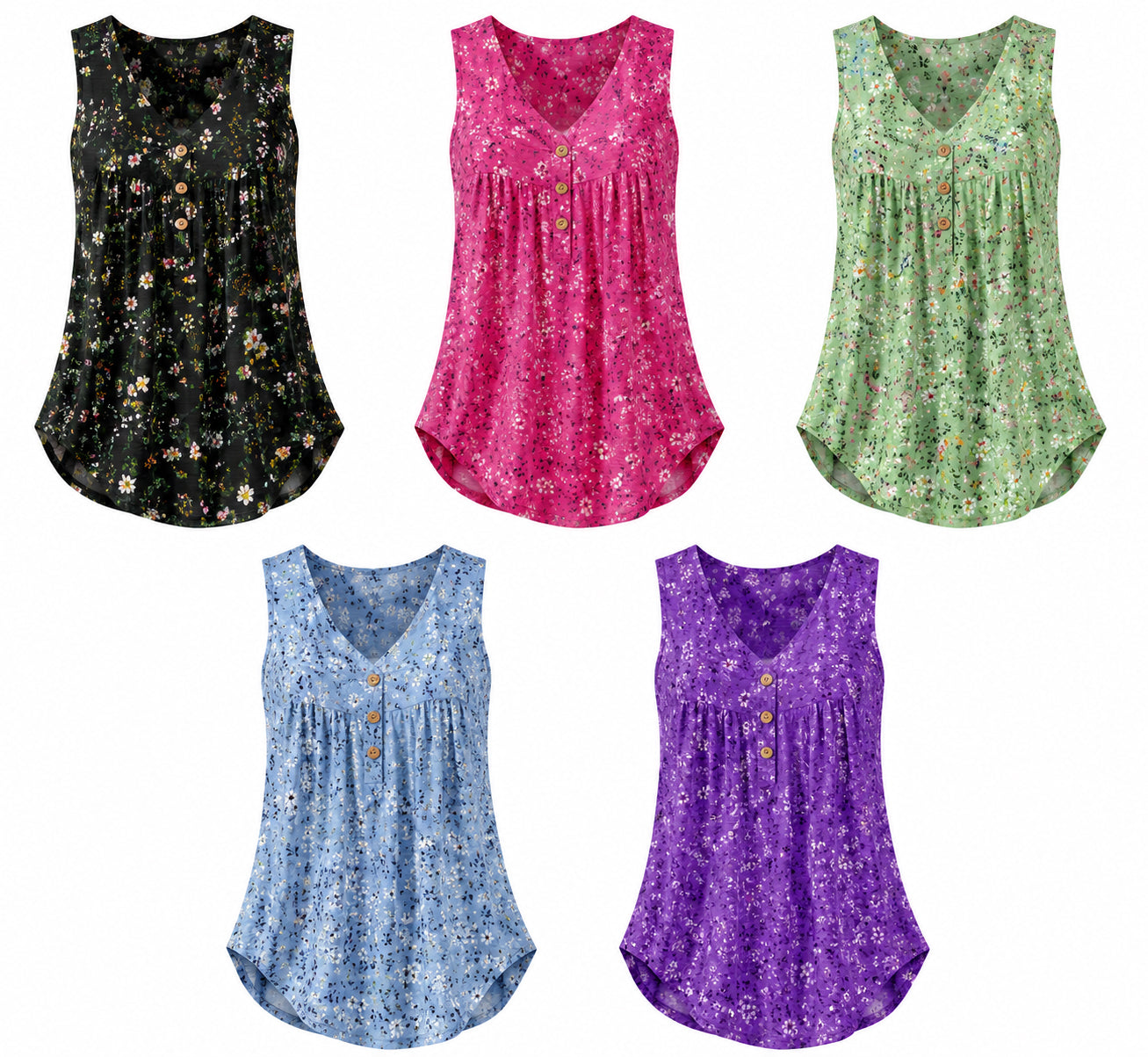 Women's Floral Knit Tank Top 🌸 Fitted Sleeveless Cami Summer Top