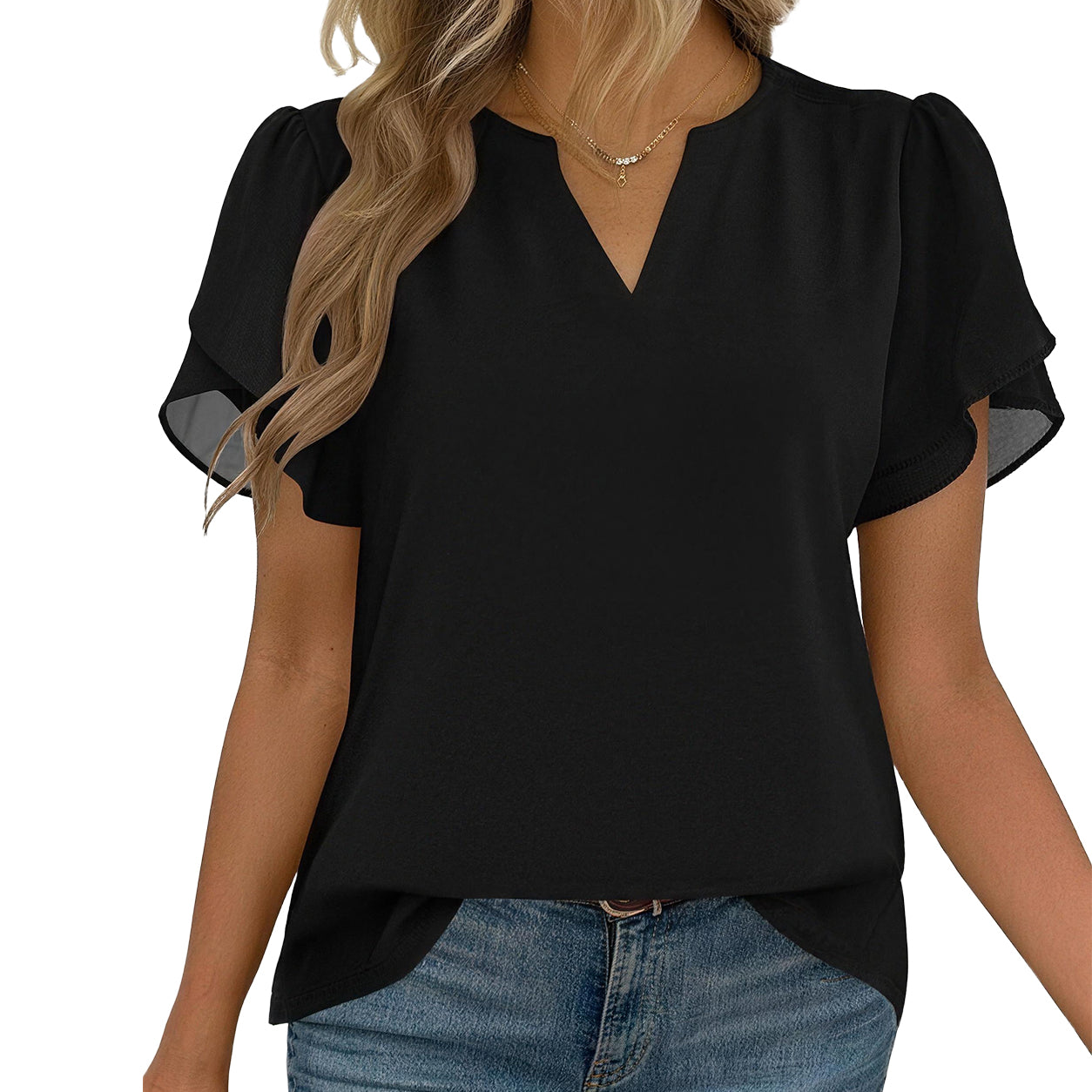 💎 Instantly Elevate Your Look | Elegant V Neck Chiffon Blouse