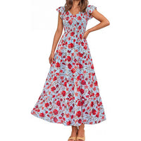 Floral Blue Red
