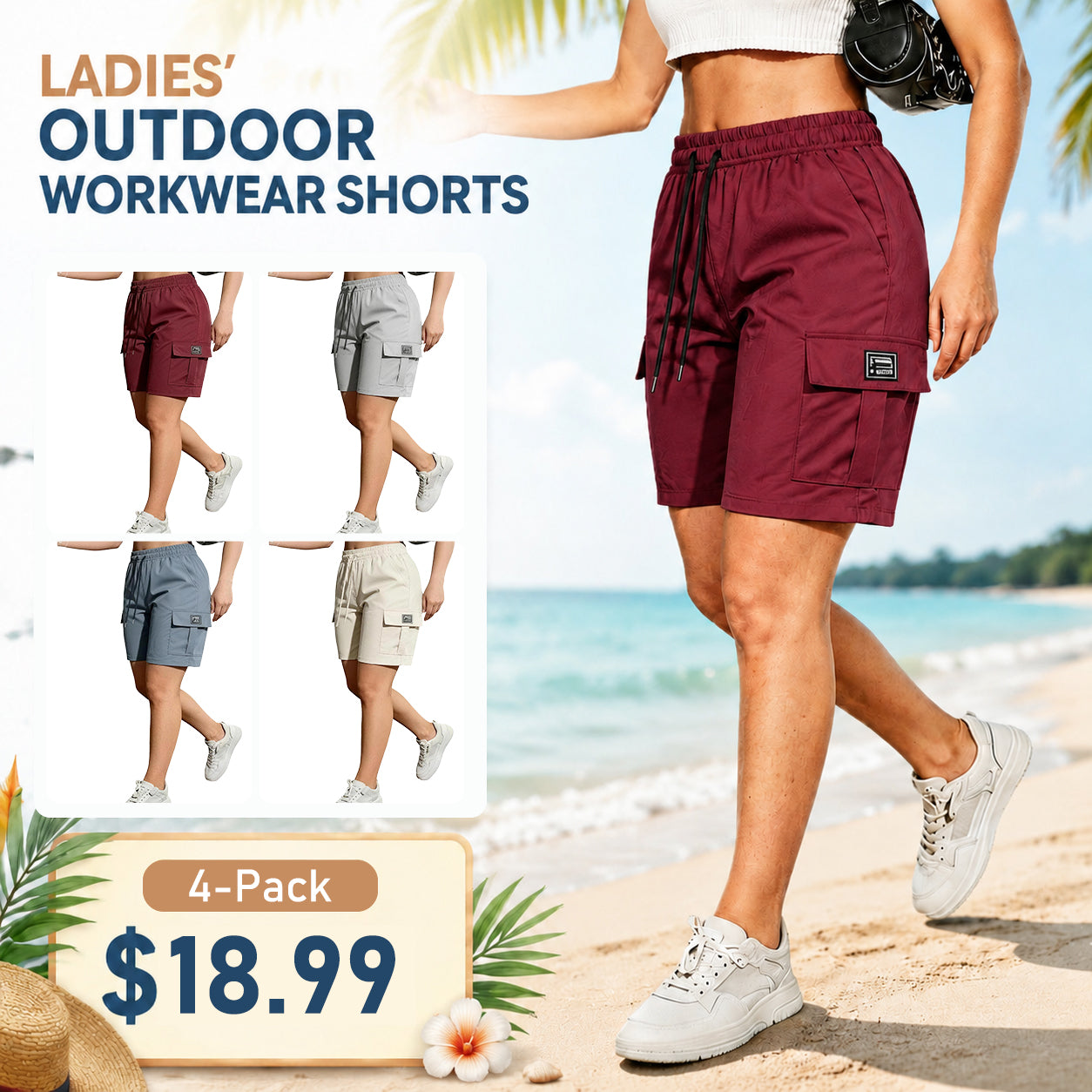 Women's Outdoor Cargo Shorts ✨ Lightweight Utility Shorts with Pockets