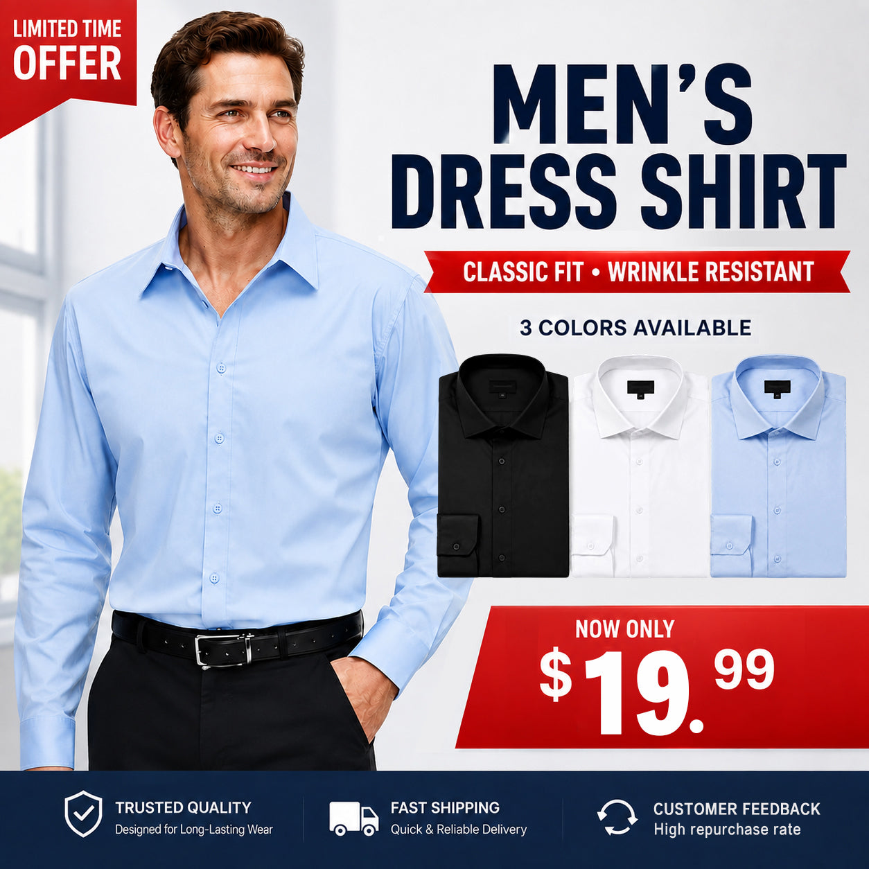 ✨ The Dress Shirt That Stays Clean Longer | Stretch Comfort & Stain Protection