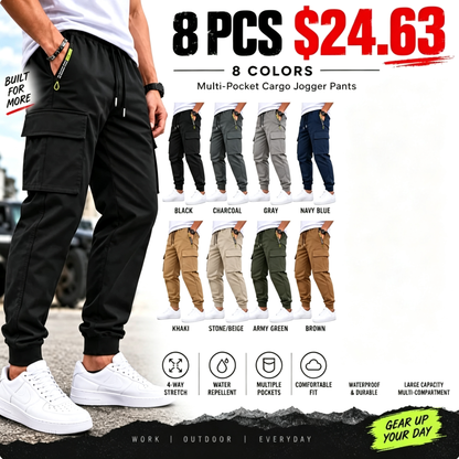 🔥 BESTSELLER | 8PCS $24.63 | Men's Multi-Pocket Cargo Jogger Pants