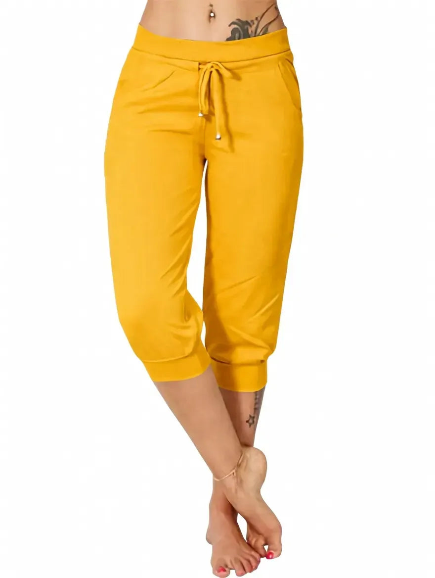 Women's Drawstring Capri Pants ✨ Relaxed Fit Casual Comfort with Pockets