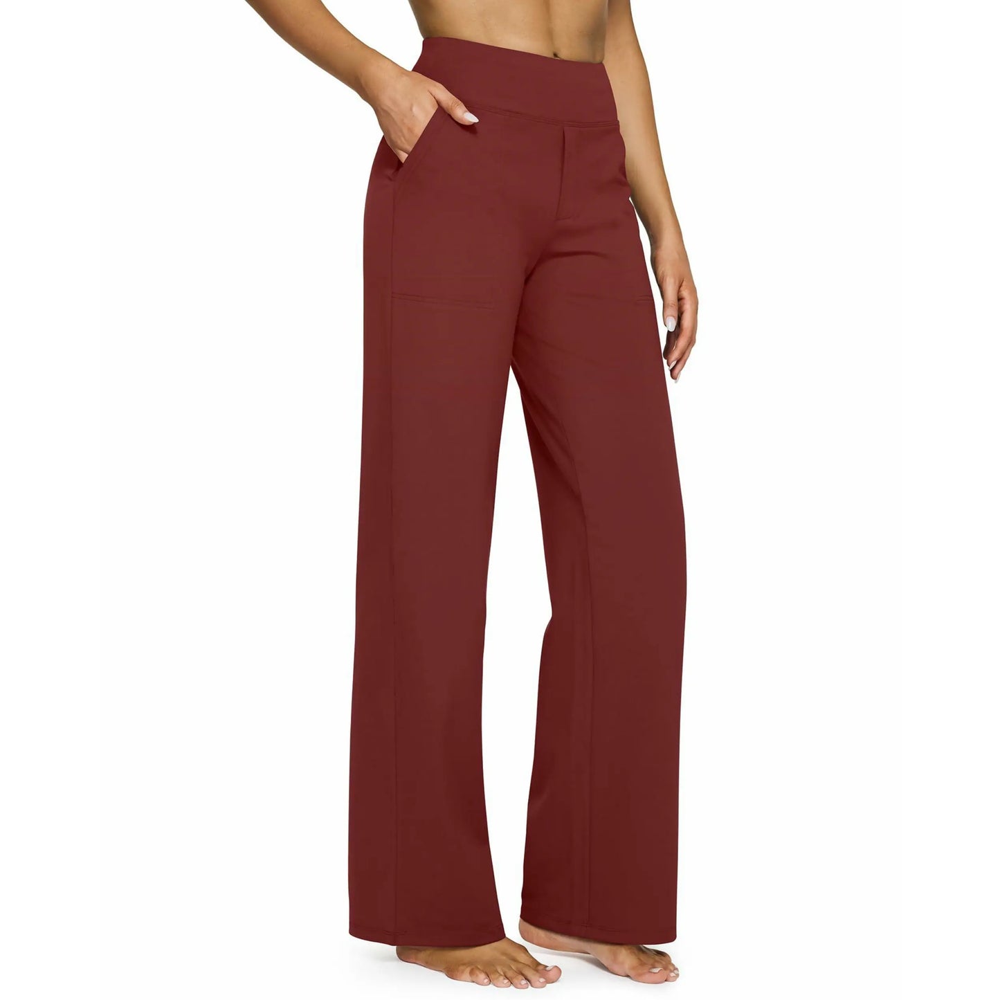 🌟 Chic Women's High Waist Wide Leg Pants 👖 Soft Stretch Yoga Pants with Pockets 💼 Curvy Plus Size | Perfect for Work, Travel & Daily Wear ✨