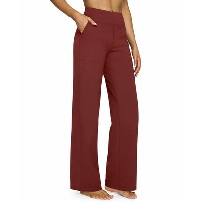 🌟 Chic Women's High Waist Wide Leg Pants 👖 Soft Stretch Yoga Pants with Pockets 💼 Curvy Plus Size | Perfect for Work, Travel & Daily Wear ✨