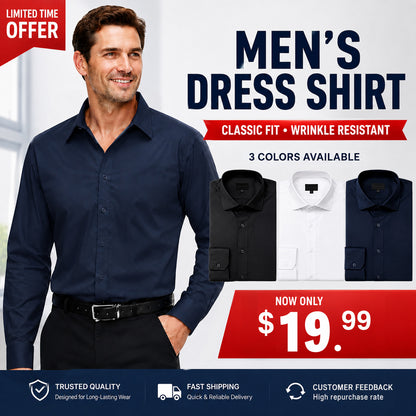 ✨ The Dress Shirt That Stays Clean Longer | Stretch Comfort & Stain Protection