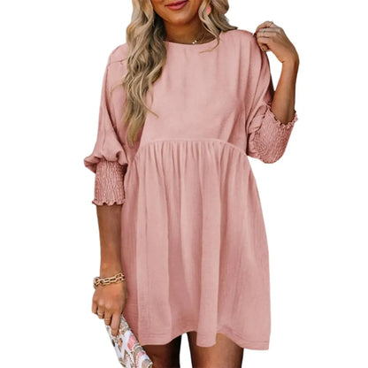 Women's Cute Short Sleeve Flowy Swing Mini Tunic Dress ✨🌸 Casual Loose Fit Summer Dress