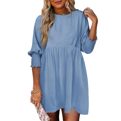 Women's Cute Short Sleeve Flowy Swing Mini Tunic Dress ✨🌸 Casual Loose Fit Summer Dress