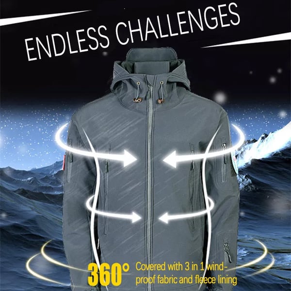 Hot Seller🔥Men's Waterproof Windproof Jacket – Warm Fleece Lined, Adjustable