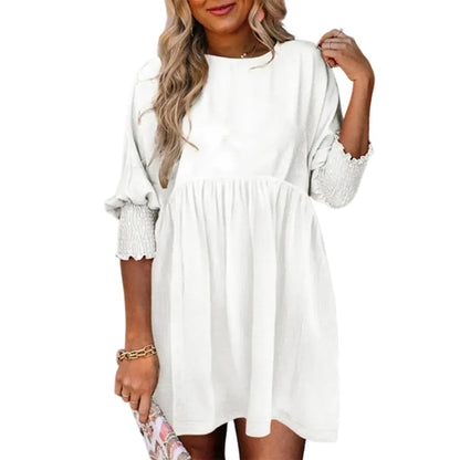 Women's Cute Short Sleeve Flowy Swing Mini Tunic Dress ✨🌸 Casual Loose Fit Summer Dress