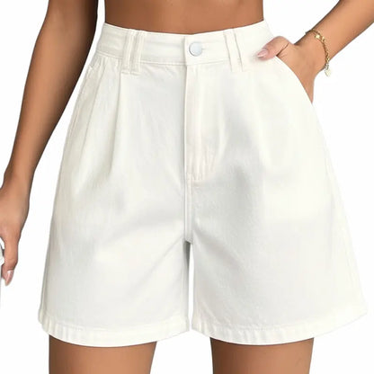 Women's High-Waisted A-Line Denim Bermuda Shorts ✨ Stretchy Casual Summer Essential
