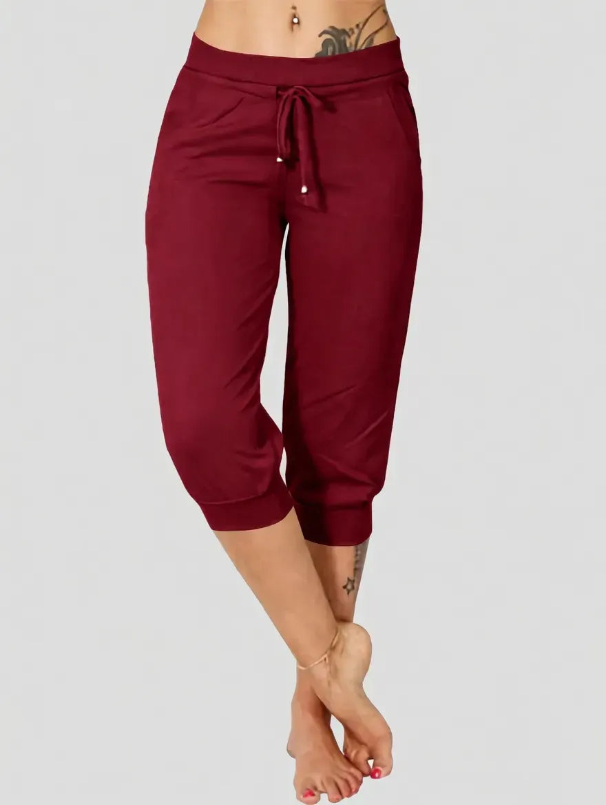Women's Drawstring Capri Pants ✨ Relaxed Fit Casual Comfort with Pockets