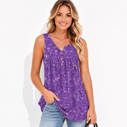 Women's Floral Knit Tank Top 🌸 Fitted Sleeveless Cami Summer Top