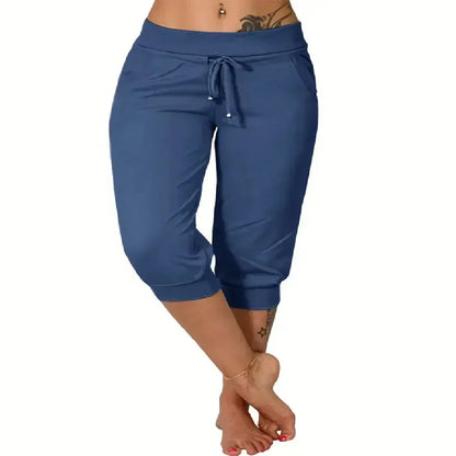 Women's Drawstring Capri Pants ✨ Relaxed Fit Casual Comfort with Pockets