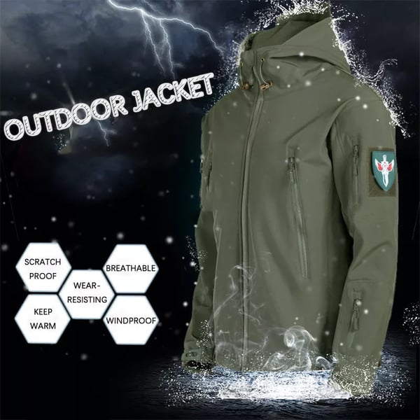 Hot Seller🔥Men's Waterproof Windproof Jacket – Warm Fleece Lined, Adjustable