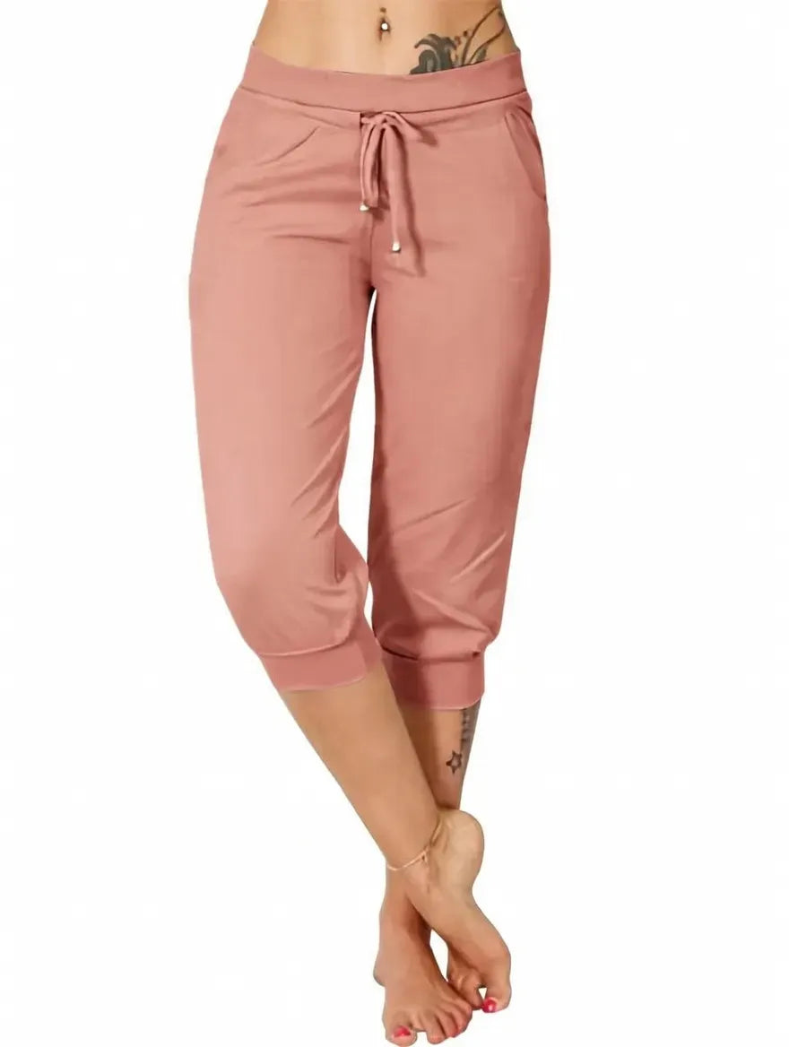 Women's Drawstring Capri Pants ✨ Relaxed Fit Casual Comfort with Pockets
