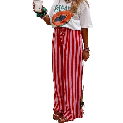 Women's Drawstring Wide-Leg Pants ✨ Relaxed Fit Casual Everyday Trousers