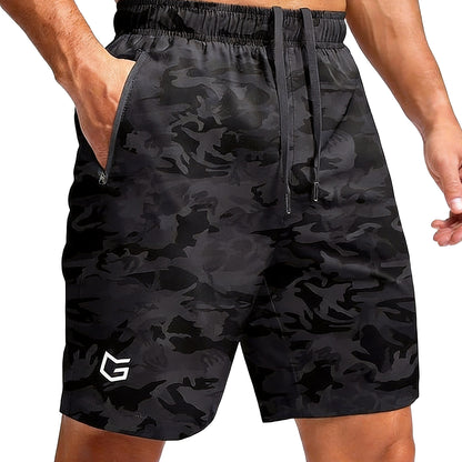 Men's Athletic Running Shorts ✨ Lightweight Quick-Dry Workout Shorts with Zipper Pockets
