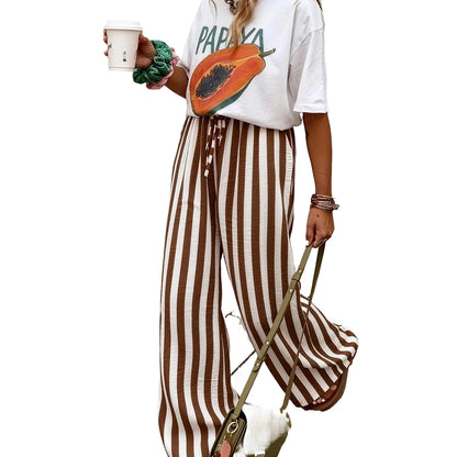 Women's Drawstring Wide-Leg Pants ✨ Relaxed Fit Casual Everyday Trousers