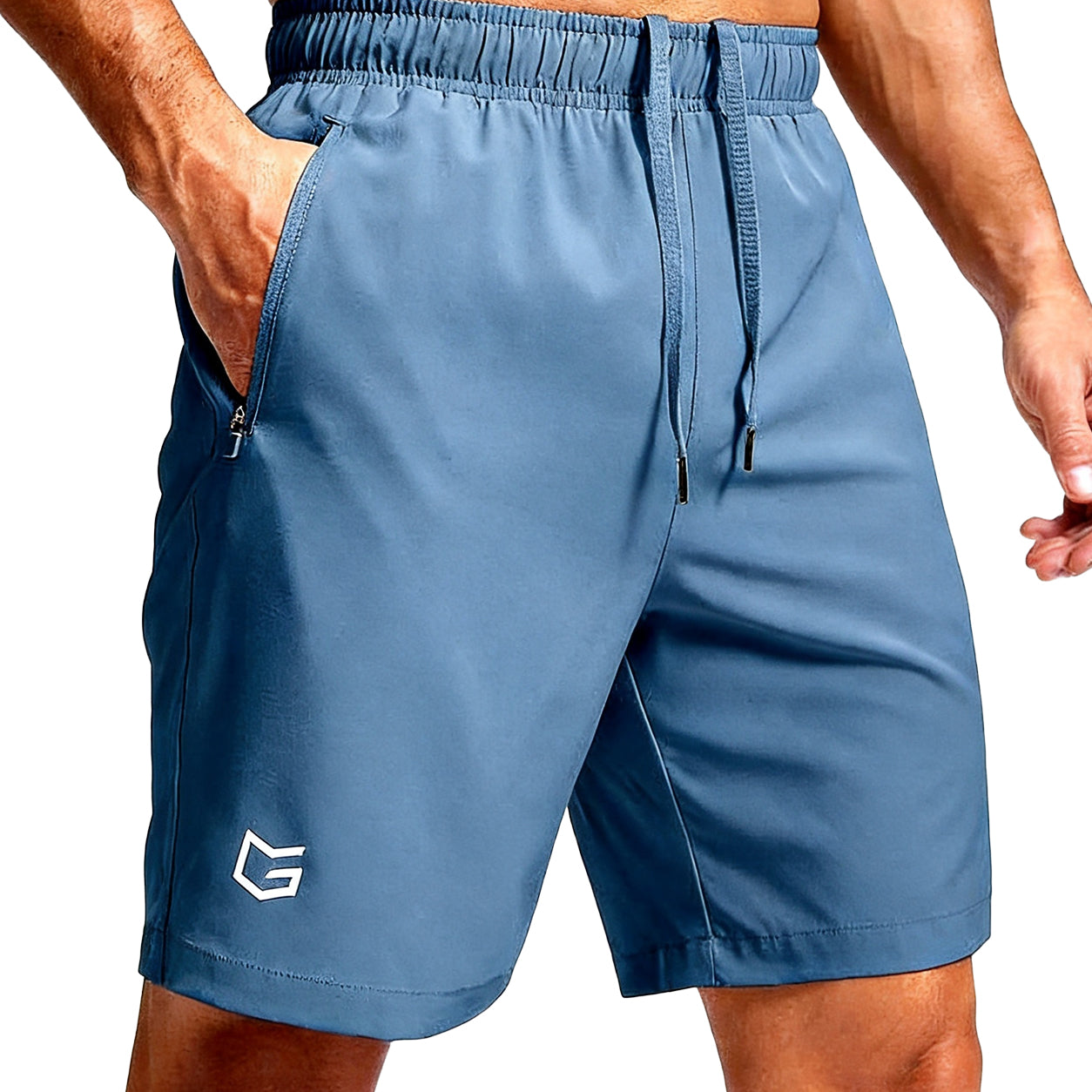 Men's Athletic Running Shorts ✨ Lightweight Quick-Dry Workout Shorts with Zipper Pockets