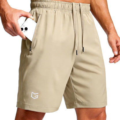 Men's Athletic Running Shorts ✨ Lightweight Quick-Dry Workout Shorts with Zipper Pockets