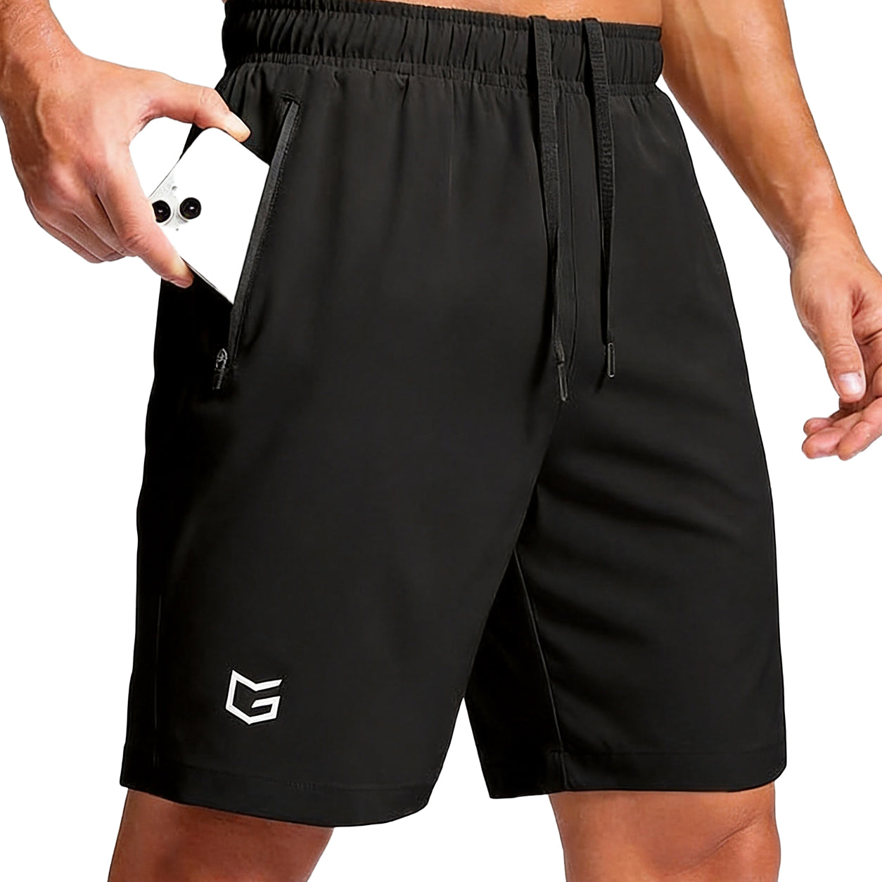 Men's Athletic Running Shorts ✨ Lightweight Quick-Dry Workout Shorts with Zipper Pockets