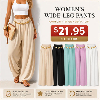 Women's Casual Lantern Pants ✨ Loose Fit Elastic Waist Summer Trousers