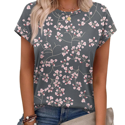 Women’s Summer Tops Short Sleeve Crew Neck Tunic Blouses, Cute Trendy Casual Shirts