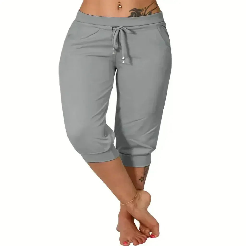 Women's Drawstring Capri Pants ✨ Relaxed Fit Casual Comfort with Pockets