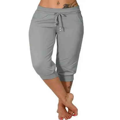 Women's Drawstring Capri Pants ✨ Relaxed Fit Casual Comfort with Pockets