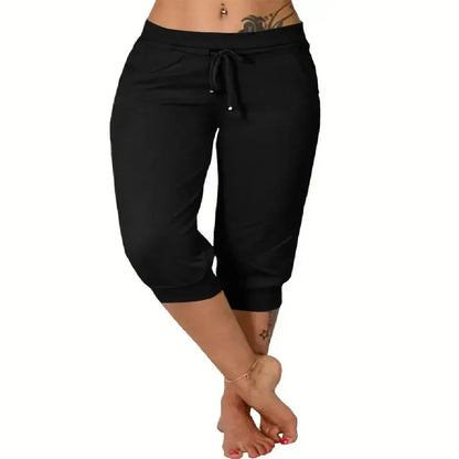 Women's Drawstring Capri Pants ✨ Relaxed Fit Casual Comfort with Pockets