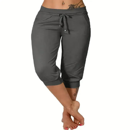 Women's Drawstring Capri Pants ✨ Relaxed Fit Casual Comfort with Pockets