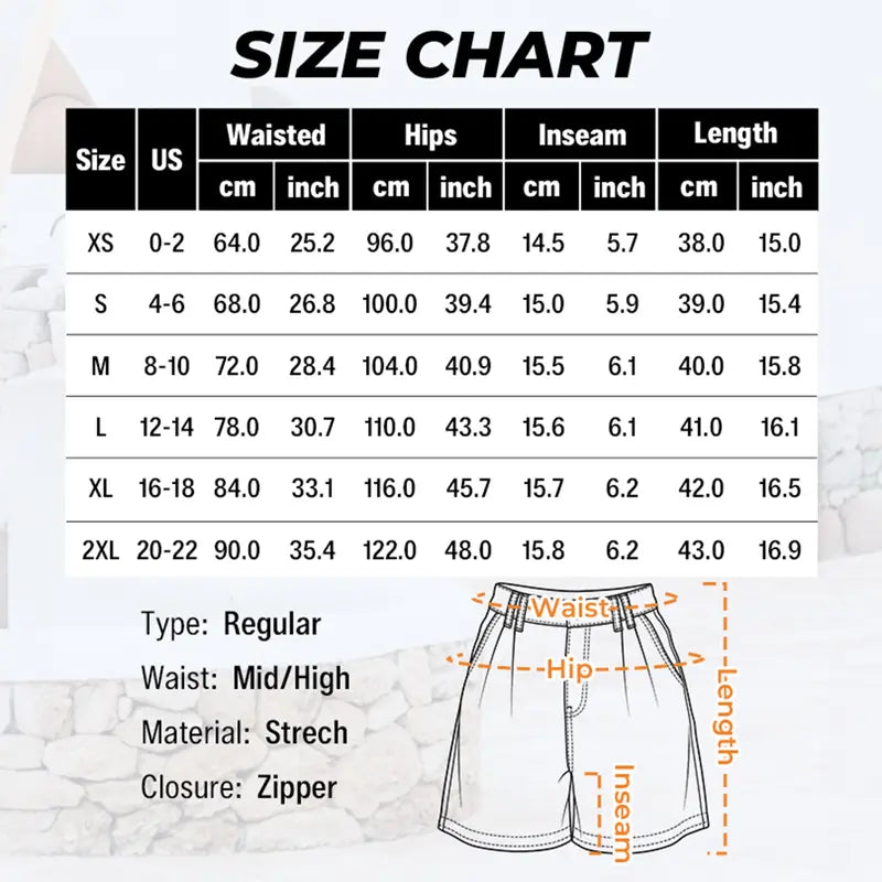 Women's High-Waisted A-Line Denim Bermuda Shorts ✨ Stretchy Casual Summer Essential
