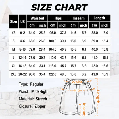 Women's High-Waisted A-Line Denim Bermuda Shorts ✨ Stretchy Casual Summer Essential