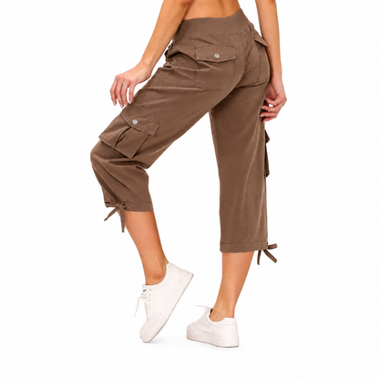Women's Lightweight Cargo Capri Pants with Pockets – Comfy Casual & Outdoor Pants