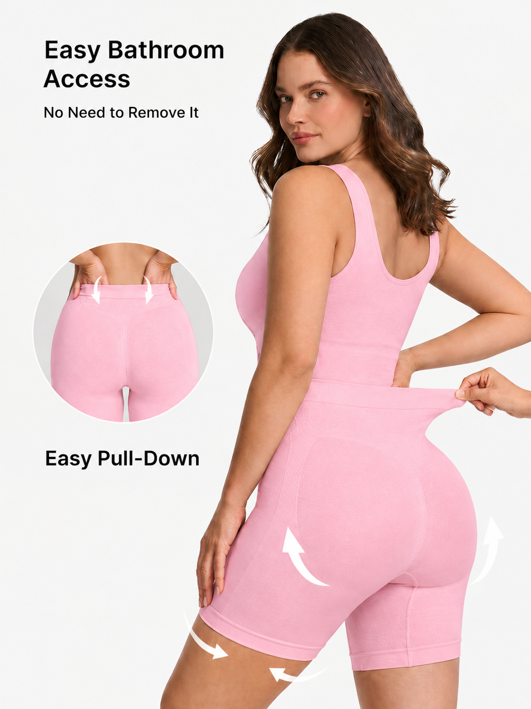 Back Pull Down Easy Bathroom Shaping Bodysuit I Tuimmy & Butt Contour Shapewear